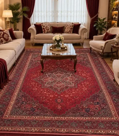 فرش ماشینی آنتیک اوانگارد مستطیلی