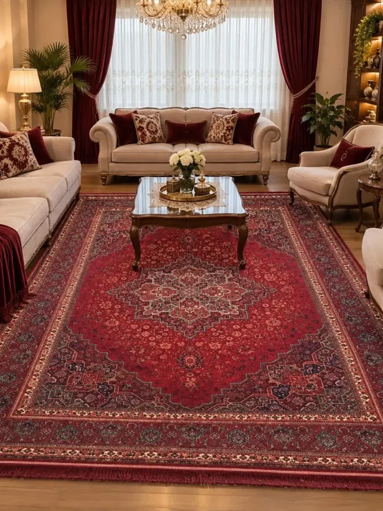 فرش ماشینی آنتیک اوانگارد مستطیلی
